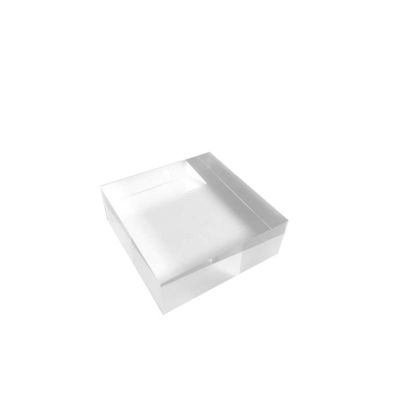 RY DISPLAY Clear Polished Acrylic Cube Display Stand - Square Block Acrylic Jewelry Showcase Holder (1"x6"x6") - Image 1